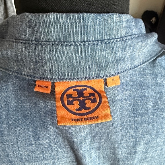 Authentic Tory Burch Chambray Long Sleeve Dress - Picture 8 of 12